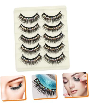 10 Pairs Diamond False Eyelashes Halloween Shiny Makeup Fake Makeup Gems Eyelash Performance Eyelash Artificial Lashes Fake Eyelashes Chemical Fiber Hard Stem Natural Comics - Buy Online on GoSupps.com