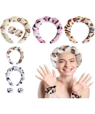 Limtula Spa Wrists Washband Headband Absorbent Microfiber Wrists Towel for Washing Face for Women Prevent Liquid from Spilling Pink leopard - Buy Online on GoSupps.com