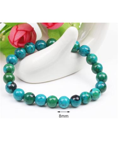 Shop 2-Piece Diabetes Relief Chrysocolla Bracelets | 8mm Natural Stone Powerbead Energy Gem Bracelets - Buy Online on GoSupps.com