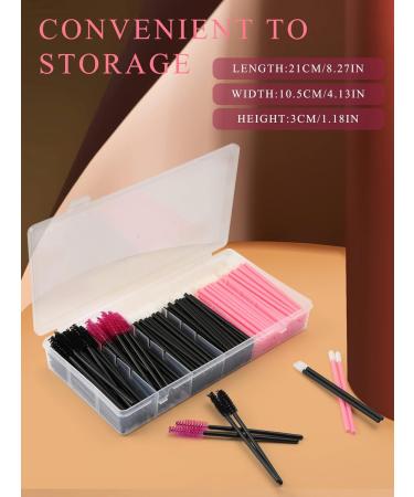Yokilly 300PCS Disposable Mascara & Lip Wands Set - Makeup Tool Kit with Organizer Box (Black+Pink) - Buy Online on GoSupps.com