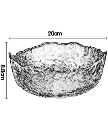 SHAOHUASC Japanese-Style Phnom Transparent Glass Bowl Irregular Vegetables Salad Bowl Home Large Fruit Dessert Bowl - Buy Online on GoSupps.com