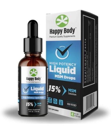Happy Body Liquid MSM Drops - Highest MSM Content for Oral & Topical Use - 4 fl. oz Bottle - Buy Online on GoSupps.com