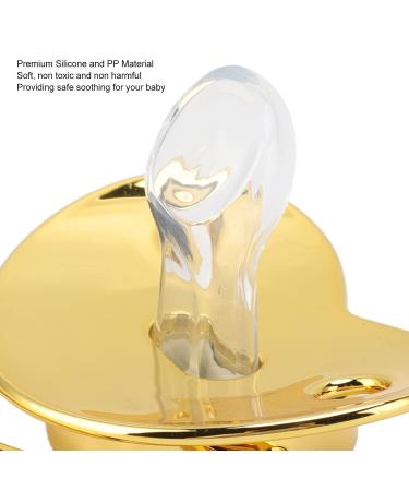 Soft Silicone Baby Pacifier with Chain Clip - Bling Design for Newborns | Gold M - Buy Online on GoSupps.com