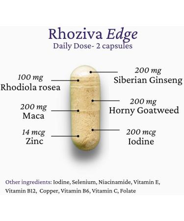 Rhoziva Edge - Horny Goat Weed Siberian Ginseng Maca Powder Rhodiola Rosea Libido Physical performance Energy. Adaptogenic Supplement | Vegetarian Capsules (Pack of 3) - Buy Online on GoSupps.com