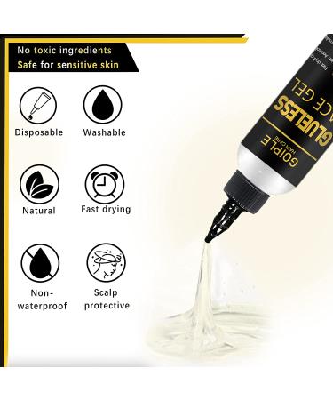 Liquid Gold Wig Glue - 4oz - Temporary Hold for Wigs & Lace Front - Non-Toxic & Invisible Bonding Gel - Buy Online on GoSupps.com