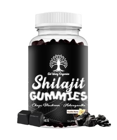 Pure Himalayan Shilajit Gummies with Ashwagandha and Chaga Mushrooms Vitamin D2 and B12 Fulvic Acid and 85+ Trace Minerals | Plant-Based Vegan Gluten Free | 60 Gummies - 30 Servings