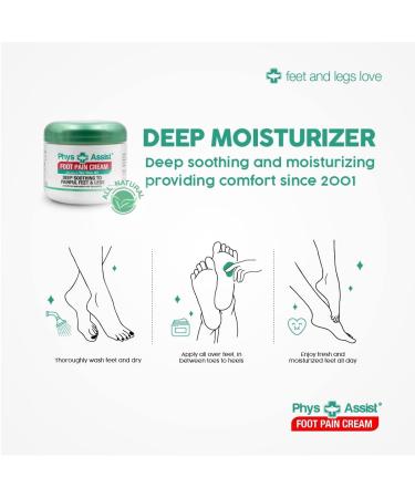 PhysAssist Foot Pain Cream Combo - 4 oz + 1.5 oz | Soothing Relief for Feet & Legs | Fast Absorbing Formula with Natural Ingredients & Botanicals - Buy Online on GoSupps.com