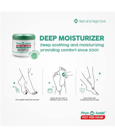 PhysAssist Foot Pain Cream - 3-pack of 4 oz Jars | Soothing Relief for Feet and Legs - Buy Online on GoSupps.com