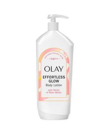 Olay Effortless Glow Hydrating Body Lotion for Women Restore Skin's Natural Glow Absorbs Instantly Notes of Rose Water Scent 18 fl oz