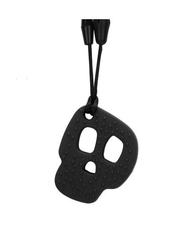 Waterproof Baby Safe Silicone Teether Soothing Child for(Black skull teether)