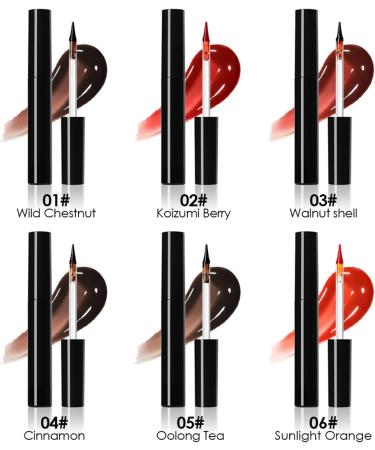 Lip Lacquer Peel Off Makeup Peel Off Lip Liner 6 Pack Smudge Resistant Fade Resistant Lip Stain for Women Girls Girlfriend Family Friends - Buy Online on GoSupps.com