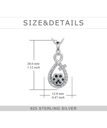 VONALA DOLA PET Ash Necklace - 925 Sterling Silver Memorial Jewelry for Dog & Cat Lovers | Infinity Cross & Paws Gift - Buy Online on GoSupps.com