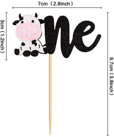 Keaziu 24 Pack Cow one Cupcake Toppers Happy Birthday Cupcake Decorations for Cow Farm Animal Zoo Themed Kids Boy Girl Birthday Party Supplies Three Layers Party Decor Cow One Pink - Buy Online on GoSupps.com