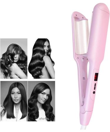 Iron Deep Hair Waver Curling Wand Electrical Crimpers for Women Double Barrel Tourmaline Ceramic Barrel Beachy Crimper Hair Iron (Pink) - Buy Online on GoSupps.com