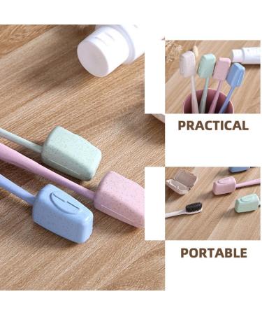 Travel Toothbrush Covers Set - 8pcs Portable Plastic Caps for Travel Bathroom School & Camping - Ideal Toothbrush Protection - Buy Online on GoSupps.com
