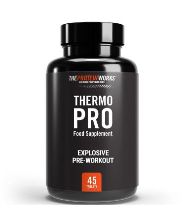 Protein Works - Thermopro Burn Tablets | Preworkout Supplement With Caffeine | Reduces Tiredness & Fatigue | 45 Capsules