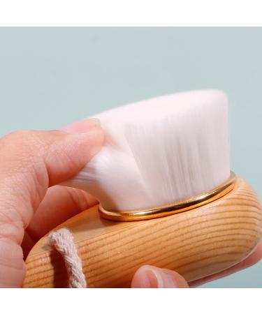 Wooden Handled Facial Scrub Brush: Soft Nylon Bristle Skin Cleanser - Buy Online on GoSupps.com