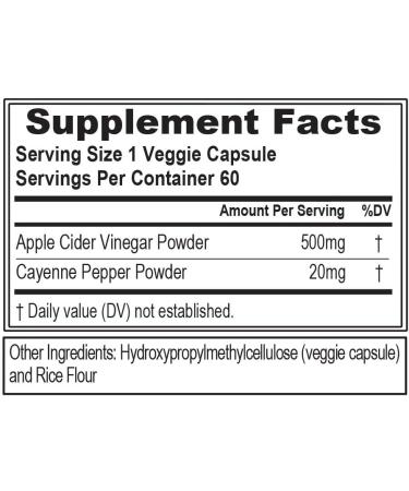 EVLution Nutrition Apple Cider Vinegar - 60 Veggie Capsules for Weight Loss & Digestion - Buy Online on GoSupps.com
