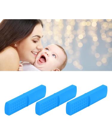 3 Pack Silicone Baby Teething Toys - Soft Cookable Sensory Tools for Toddlers with Autism - Blue - Buy Online on GoSupps.com