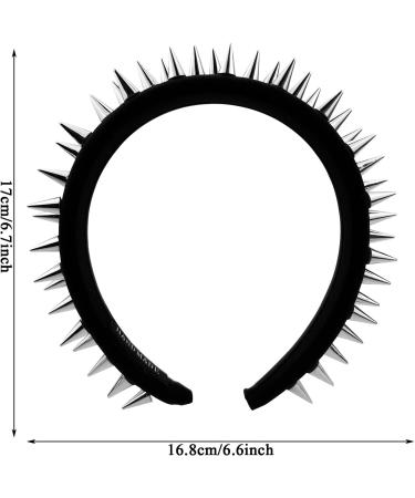 Studded Black Headband Studded Headbands for Women Hair Accessories Goth Hair Accessories Halloween Studded Headbands for Women Fashion Punk Girl Silver - Buy Online on GoSupps.com