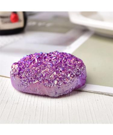 Home Decoration Natural Quartz Cluster Electroplate Purple Raw thStone Crystal Point Rock Specimen Home Decor Souvenir Stones ZJGIDTEM 1pcs Cluster Electroplate