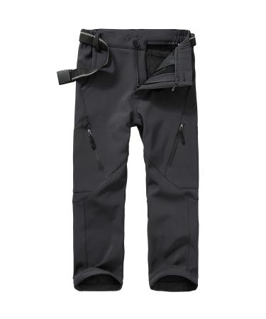 Kids Snow Ski Pants Hiking Boys Girls Outdoor Waterproof Windproof Fleece Warm Insulated Pants Grey 9037 4-5T