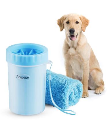Dog Paw Cleaner, Anipaw 2-in-1 Silicone Dog Paw Washer Cup with Towel, Portable Pet Cleaning Brush Feet Cleaner for Dog Cat Grooming with Muddy Paws Classic Style