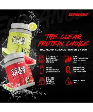 Enhanced Labs iO Clear Whey Protein Available in 3 Flavors 20 Servings 24g Protein per Serving (1 Tub Citrus Twist) Citrus Twist 1.29 Pound (Pack of 1) - Buy Online on GoSupps.com