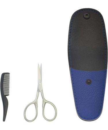 Yutoner Men Beard Scissors Kit - Stainless Steel Mustache Trimming Shears (Blue) - Buy Online on GoSupps.com