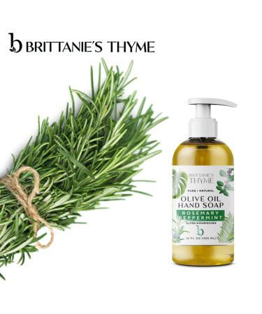 Brittanie's Thyme Organic Rosemary & Peppermint Hand Soap - 12 oz (Pack of 3) | Vegan, Gluten-Free, Castile Soap with Olive Oil & Essential Oils - Buy Online on GoSupps.com