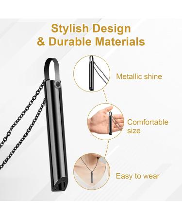 2PCS Breathing Necklace - Stop Vaping, Anxiety, Smoking - Gold+Black - Buy Online on GoSupps.com