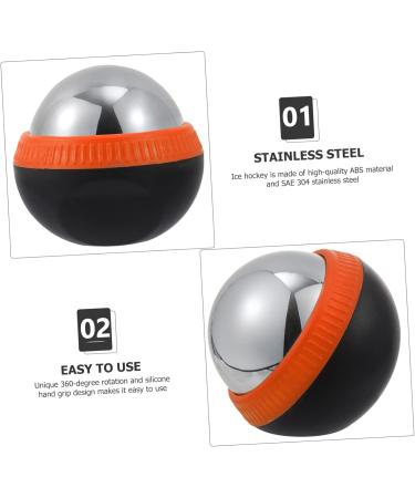 Lurrose Stainless Steel Massage Ball - Face & Foot Massager Hot & Cold Roller for Muscle Relief - 8.3x7.5x7cm - Buy Online on GoSupps.com