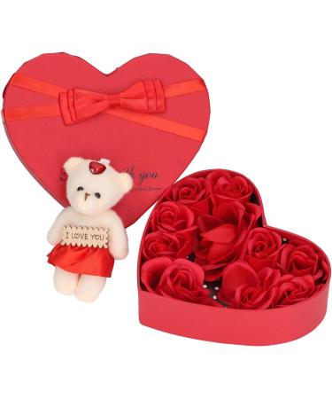 Soap Rose Gift Box Heartshaped Home Decorations Romantic Soft Bath Flower Soap for Valentine's Day Birthday Anniversary - Buy Online on GoSupps.com