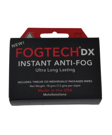 MotoSolutions FogTech DX Anti-Fog Wipes (Box of 12)