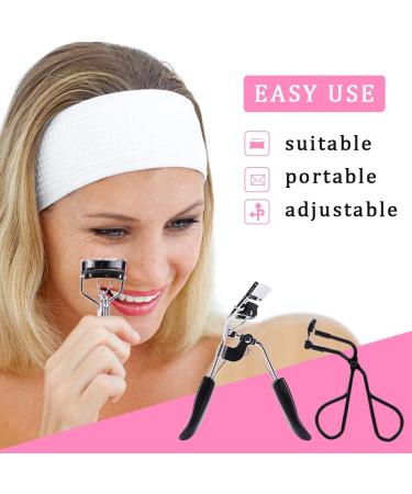 4 in 1 Eyelash Curler Kit for Women - Black Lash Curler Comb Eyebrow Brush & 4 Refill Pads for Perfect Curved Eyebrows - Buy Online on GoSupps.com