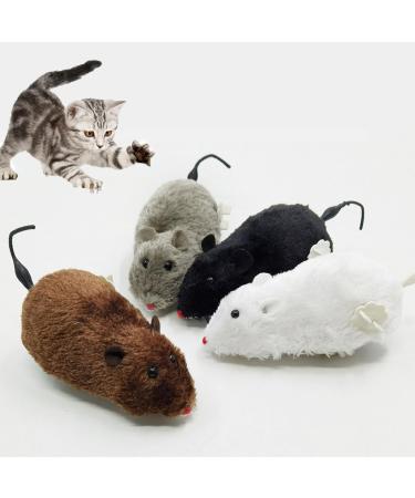 Emottle 4PCS Moving Mouse Toys Cute Clockwork Mouse Toys Wind Up Racing Mice Interactive Cat Toy Automatic Moving Mouse Toy For Pet Cat Indoor Kitten Playing Cat Enrichment Toy