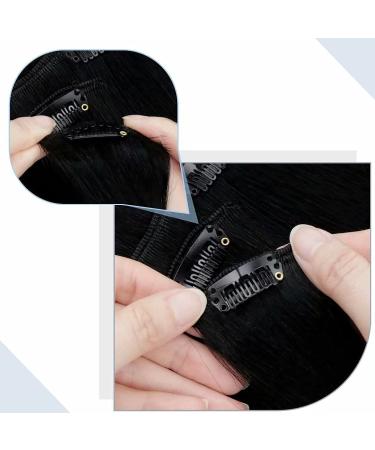 LAAVOO 18 Jet Black Clip-In Human Hair Extensions - 120g Double Weft Remy Hair - Buy Online on GoSupps.com