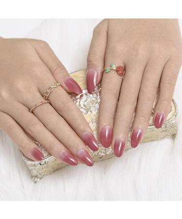 Sethexy Ballerina False Fingernails - Pink Glossy Ombre Acrylic Press-On Nail Tips (24pcs) | Geometric Nail Art for Perfect Manicure - Buy Online on GoSupps.com