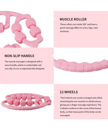 Buy Pink Rose Leg Massage Roller - Manual Cellulite & Muscle Relaxation Tool for Sore Muscles | International Shipping Available - Buy Online on GoSupps.com