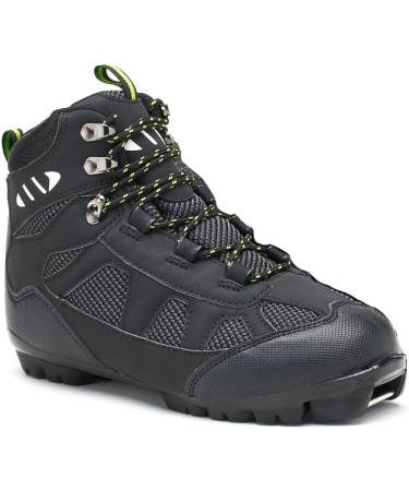 Whitewoods Junior 302 NNN Nordic Ski Boots 34 Black/Green - Insulated for Cross Country Adventure - Buy Online on GoSupps.com