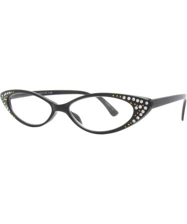 Buy Pop Fashionwear Rhinestone Colorful Cat Eye Reading Glasses R223 (Black 1.50) - Stylish & Affordable International Shipping - Buy Online on GoSupps.com