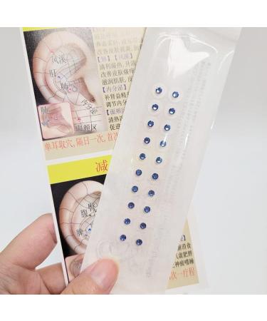 Blue Crystal Gem Stone Magnetic 24k Gold Bead Clear Tape Auricular Sticker Ear Seeds Ear Acupuncture - Buy Online on GoSupps.com