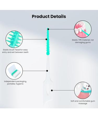 120Pcs Green Interdental Brushes | Dual-Use Dental Floss Picks | Oral Cleaning Supplies - Buy Online on GoSupps.com