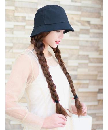 Long Curly Hair Wig for Women - BGHJUE Autumn Winter Wool Hat Wig Trendy Bubble Noodle Style - Buy Online on GoSupps.com