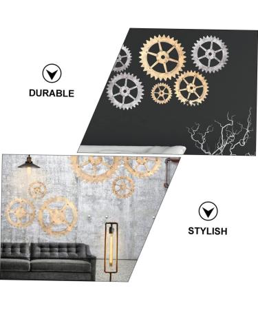 ABOOFAN 1pc Gear Ornament Pendant Bar Hanging Ornament Art Craft Wall Decor Cafe Hanging Ornament Golden 32X32CM - Buy Online on GoSupps.com