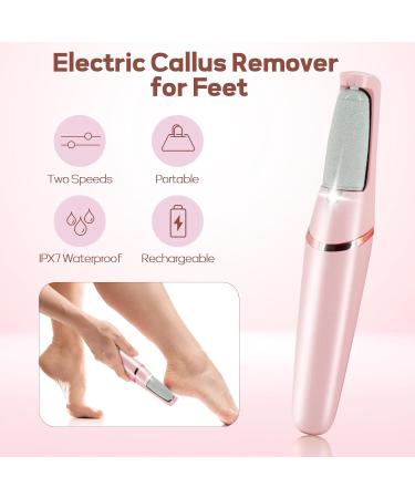 Smooth Pedicure Wand - Electric Foot Callus Remover | Rechargeable Pedicure Tool for Feet Care | Removes Dry Skin & Dead Skin - Ideal Gift (Pink - Buy Online on GoSupps.com