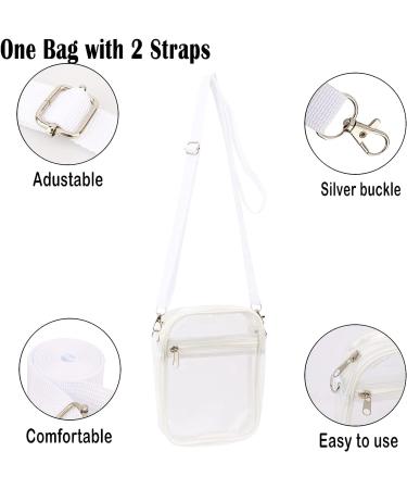 Clear Purse for Women - Stadium Approved Crossbody Shoulder Bag - B-White-1 - Buy Online on GoSupps.com