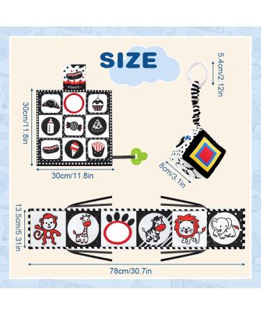 Shop Aolso Contrast Book & Stroller Toys - 4-Piece Black & White Sensory Set for Early Education - Buy Online on GoSupps.com