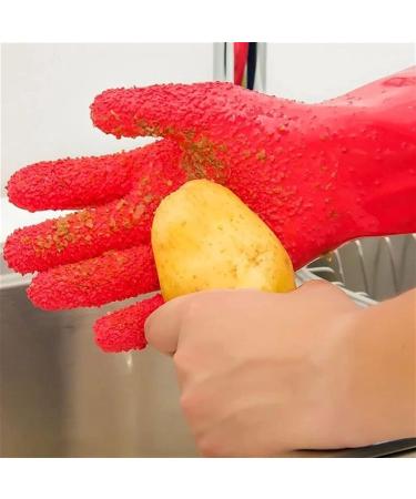 ESASAM Cleaning Gloves Peeled Potato Cleaning Glove Kitchen Vegetables Rub Fruit Skin Scraping Fish Scales Non-slip Household Glove Kitchen Accessories - Buy Online on GoSupps.com