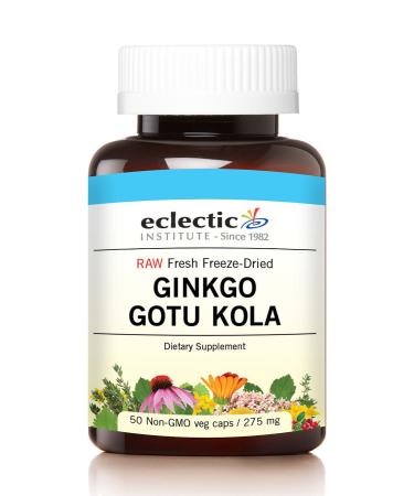 Eclectic Ginkgo Gotu Kola Freeze Dried Vegetables with Glass Blue 50 Count Blue 50 count (Pack of 1)